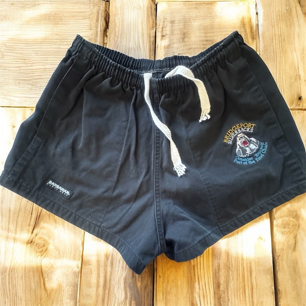 Vintage Barbarian Rugby Wear Rugby Canada Black‎ Shorts Men's Size Medium